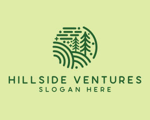 Hillside - Nature Pine Forest logo design