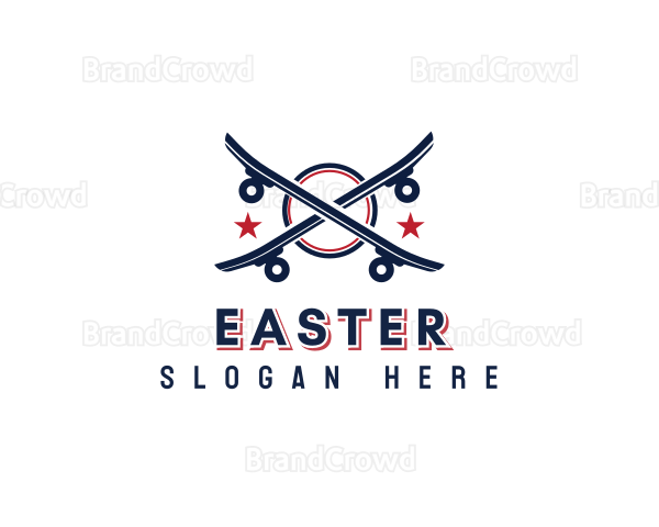 Skateboard Sport Letter X Logo