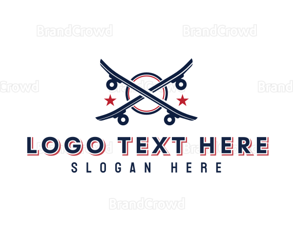 Skateboard Sport Letter X Logo