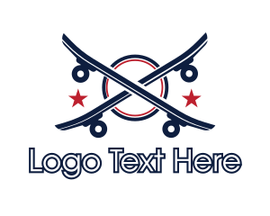 Skateboard - Blue Skateboards Letter X logo design