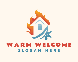 Home Fire Snowflake logo design