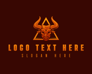 Triangle - Ranch Horn Bull logo design