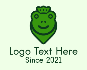 Frog - Crown Frog Pin logo design