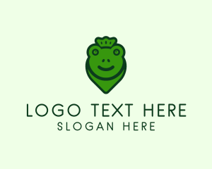 Location - Crown Frog Pin logo design