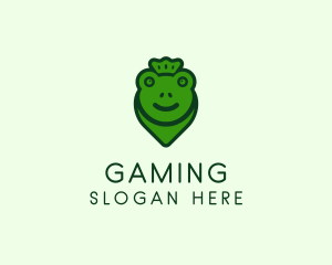 King - Crown Frog Pin logo design