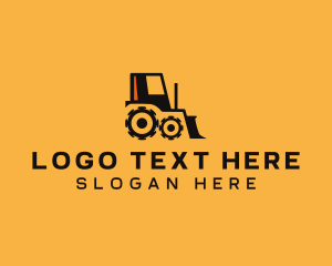 Tractor - Gear Tractor Bulldozer logo design