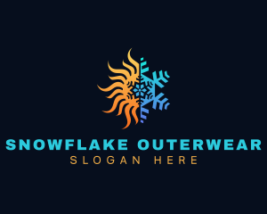 Hvac Snowflake Sun logo design