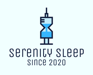 Anesthesia - Blue Medical Syringe Hourglass logo design