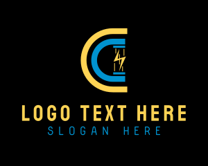 Bolt - Electricity Charge Letter C logo design