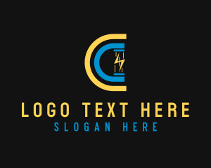 Voltage - Electric Energy Letter C logo design