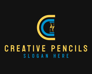 Electric Energy Letter C logo design