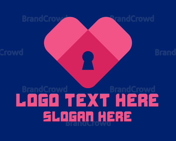 Digital Lock Heart Logo