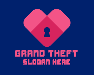 Digital Lock Heart  Logo