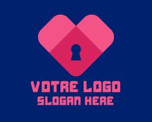 Digital Lock Heart  Logo