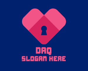 Digital Lock Heart  Logo