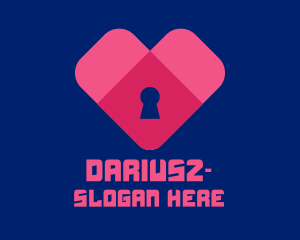 Dating Site - Digital Lock Heart logo design