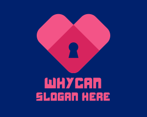 Dating Forum - Digital Lock Heart logo design