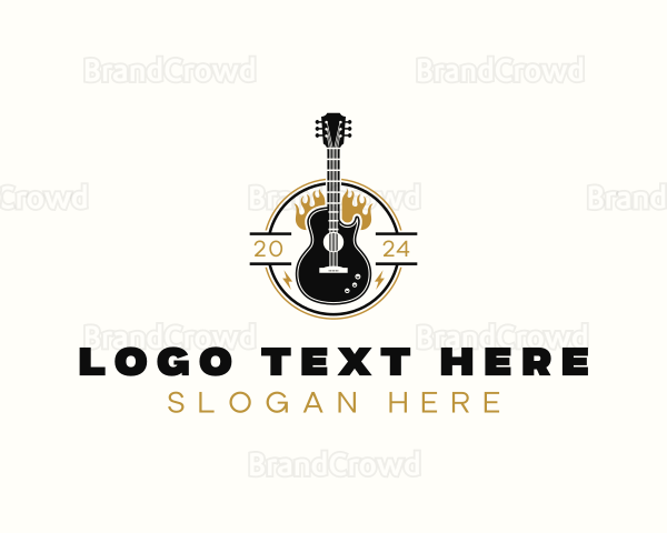 Flame Acoustic Guitar Logo