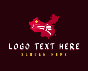 Map - China Wall Infrastructure logo design