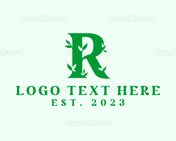 Natural Leaf Letter R Logo