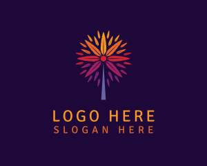 Forestry - Colorful Feather Leaf Tree logo design