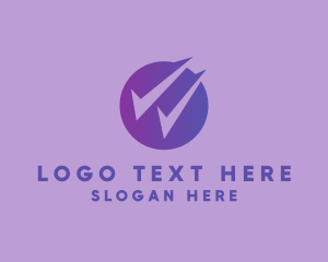 Message - Modern Double Checkmark logo design