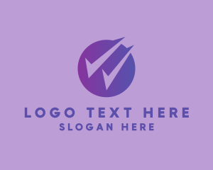 Double - Modern Double Checkmark logo design