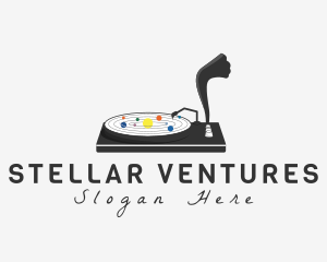 Astronomical - Solar System Gramophone logo design