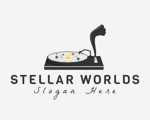 Planets - Solar System Gramophone logo design