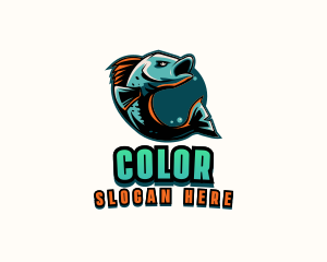 Angry Ocean Fish Logo