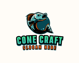 Angry Ocean Fish logo design