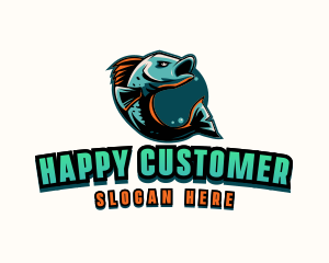 Angry Ocean Fish logo design