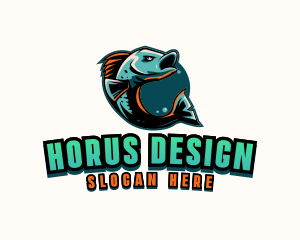 Angry Ocean Fish logo design