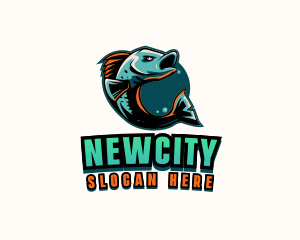 Angry Ocean Fish logo design