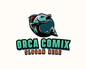 Avatar - Angry Ocean Fish logo design