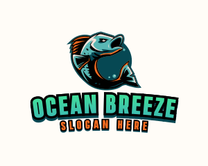 Angry Ocean Fish logo design