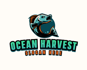 Angry Ocean Fish logo design