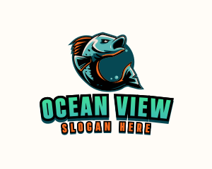 Angry Ocean Fish logo design