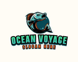 Angry Ocean Fish logo design