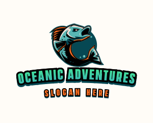 Angry Ocean Fish logo design