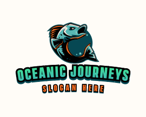 Angry Ocean Fish logo design