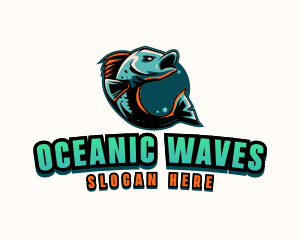 Marine Life - Angry Ocean Fish logo design