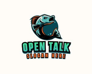 Angry Ocean Fish logo design