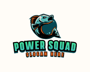 Squad - Angry Ocean Fish logo design