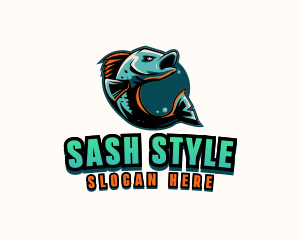 Angry Ocean Fish logo design