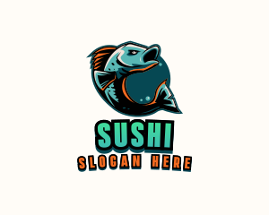 Angry Ocean Fish logo design