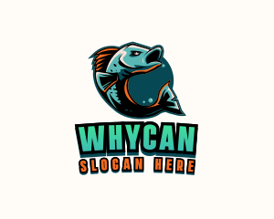Streamer - Angry Ocean Fish logo design