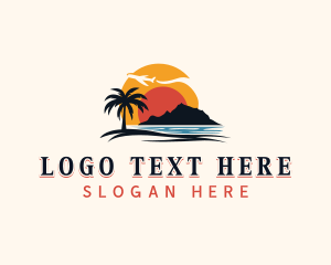 Mountain - Island Beach Travel logo design