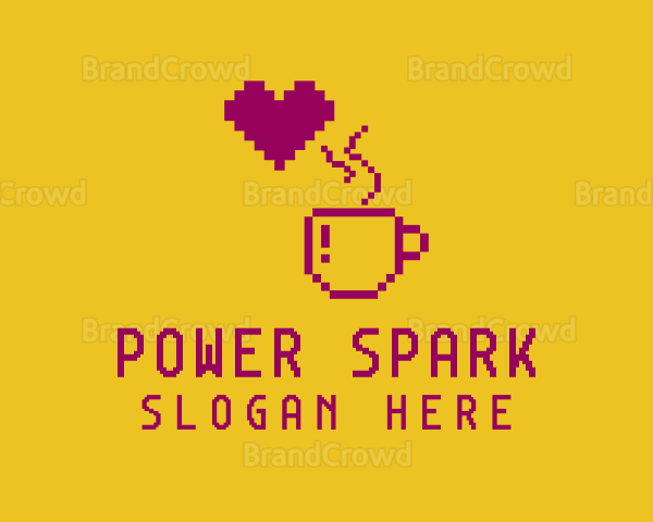 Pixelated Brewed Coffee Logo