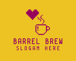 Pixelated Brewed Coffee logo design